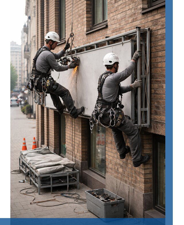 Демонтаж рекламной вывески в Новошахтинске от 6770 р. | ВЫСОТНИК-Нвш