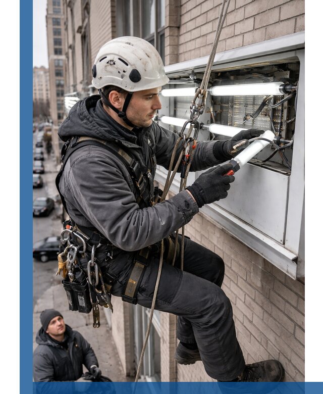 Профессиональная замена ламп в наружной вывеске в Новошахтинске