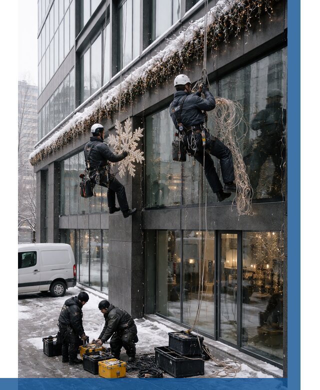 Демонтаж новогоднего оформления в Новошахтинске от 5729 р. | ВЫСОТНИК-Нвш