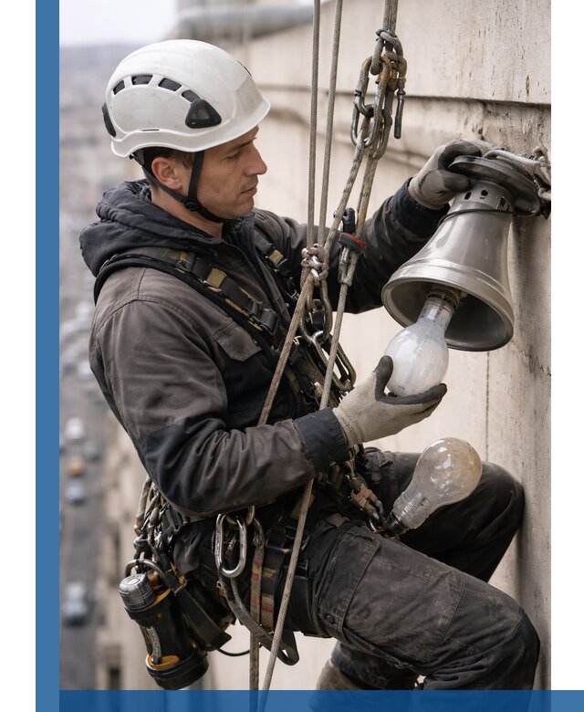 Замена ламп на высоте в Новошахтинске профессионально и быстро