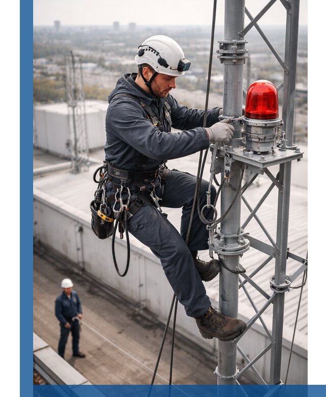 Монтаж заградительных огней и обслуживание объектов в Новошахтинске
