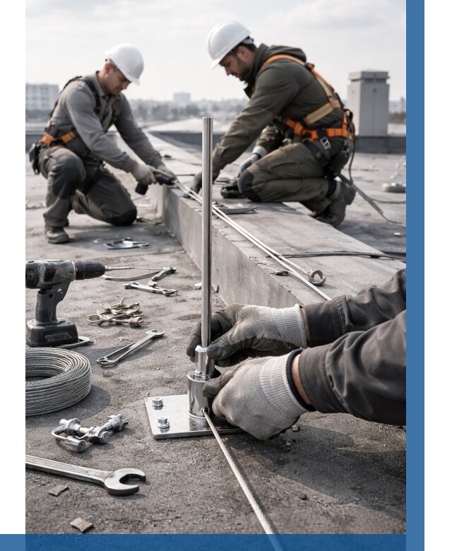 Монтаж молниезащиты на кровле в Новошахтинске цена от 26040 р. | ВЫСОТНИК-Нвш