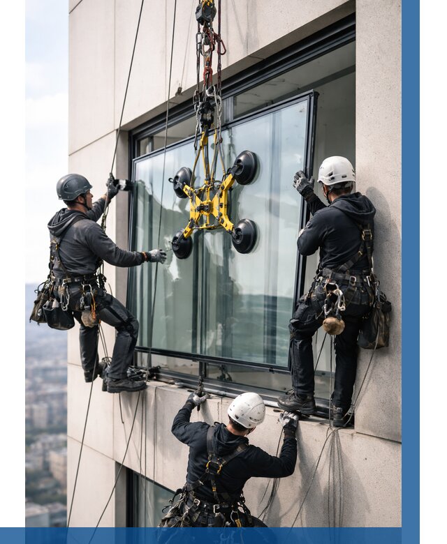 Монтаж стеклопакетов на высоте в Новошахтинске от 3333 р. | ВЫСОТНИК-Нвш