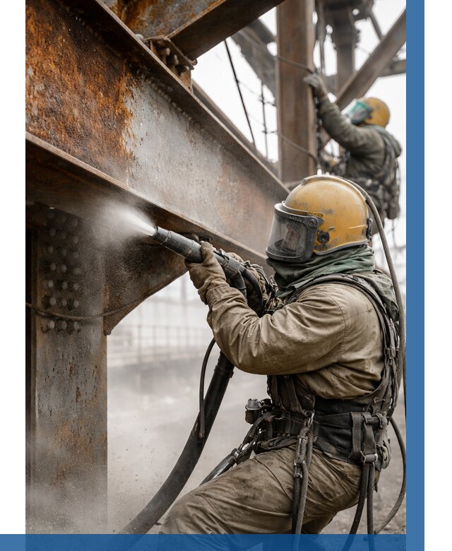 Пескоструйная очистка металлоконструкций в Новошахтинске по 625 р.  ВЫСОТНИК-Нвш