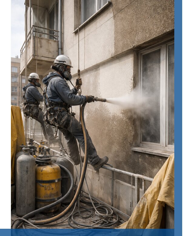 Пескоструйная очистка фасада в Новошахтинске от 677 р. | ВЫСОТНИК-Нвш