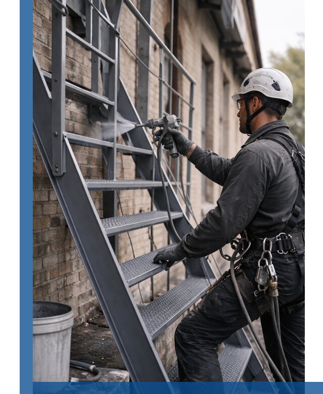 Покраска и антикоррозионная защита пожарных лестниц в Новошахтинске