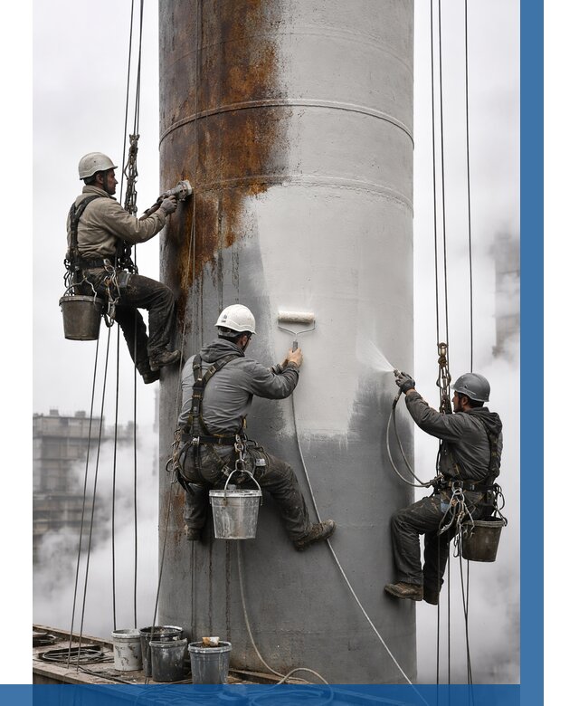 Покраска дымовых труб в Новошахтинске от 8854 р. | ВЫСОТНИК-Нвш