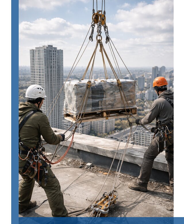 Подъем и монтаж крупногабаритных грузов на крышу в Новошахтинске