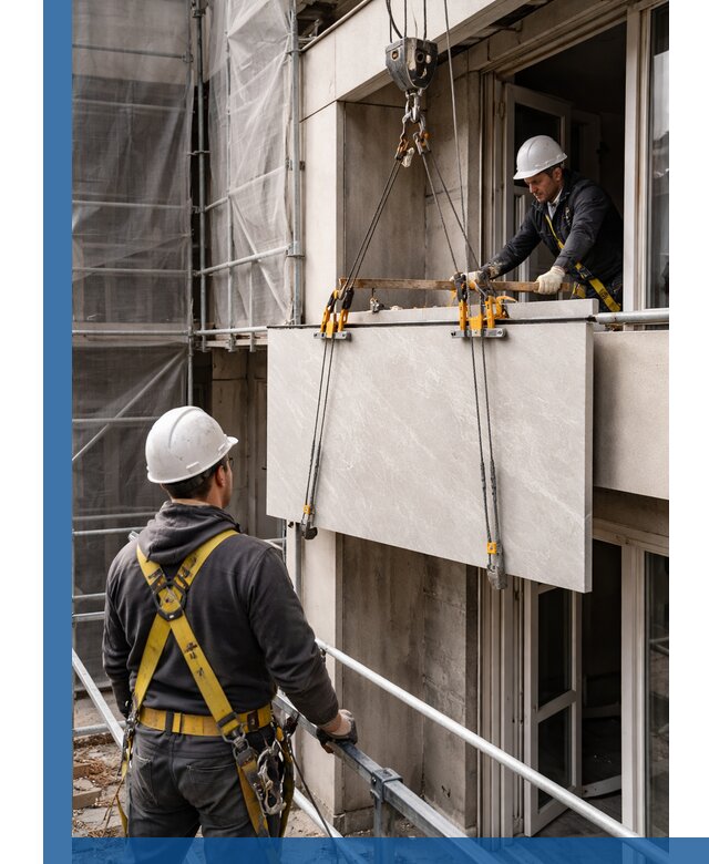 Подъем керамогранита на этаж в Новошахтинске грузчиками и техникой