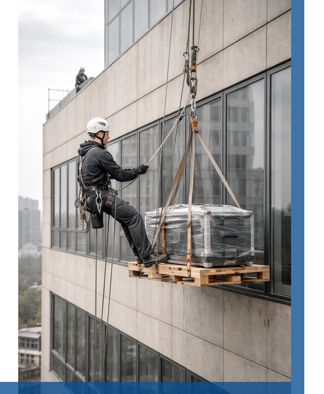 Спуск груза по фасаду в Новошахтинске от 3646 р. | ВЫСОТНИК-Нвш