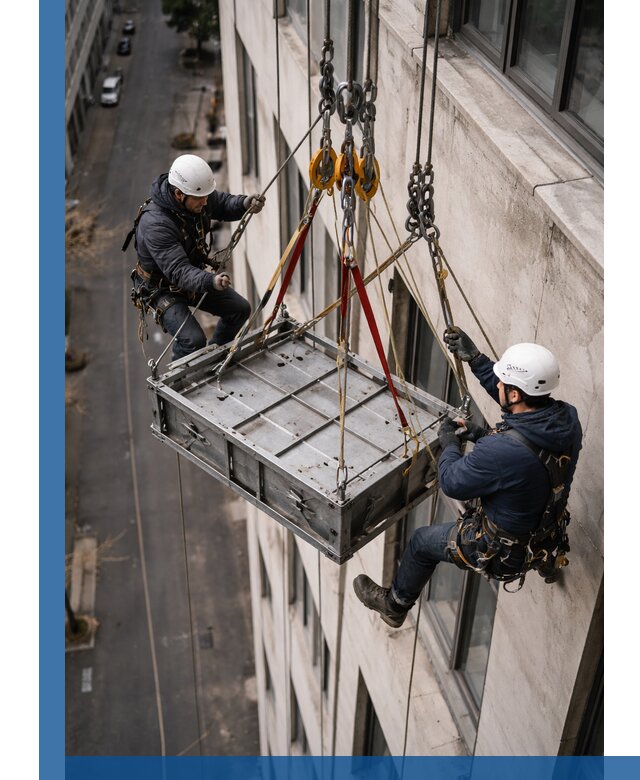 Спуск и подъем грузов по фасаду в Новошахтинске для зданий