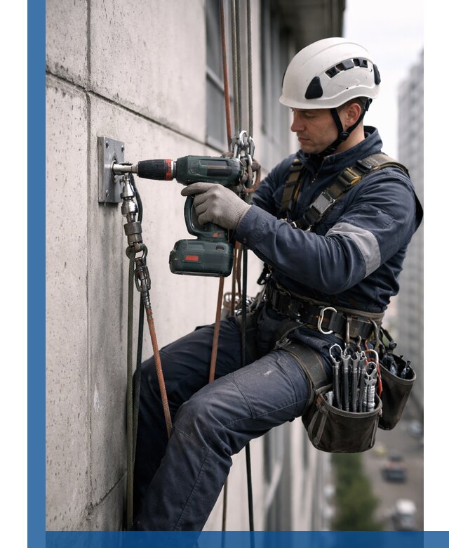 Установка анкерных точек для высотных работ в Новошахтинске