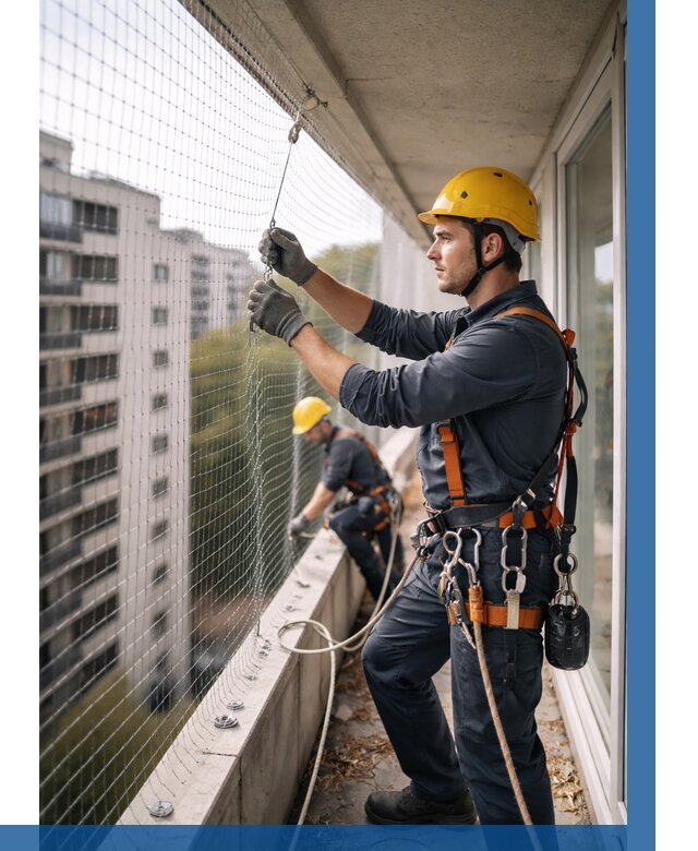 Монтаж сетки от птиц в Новошахтинске от 4687 р. | ВЫСОТНИК-Нвш